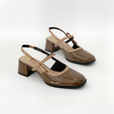  Giày sandal sục mũi vuông, quai mảnh gót cao 5cm MT3292 