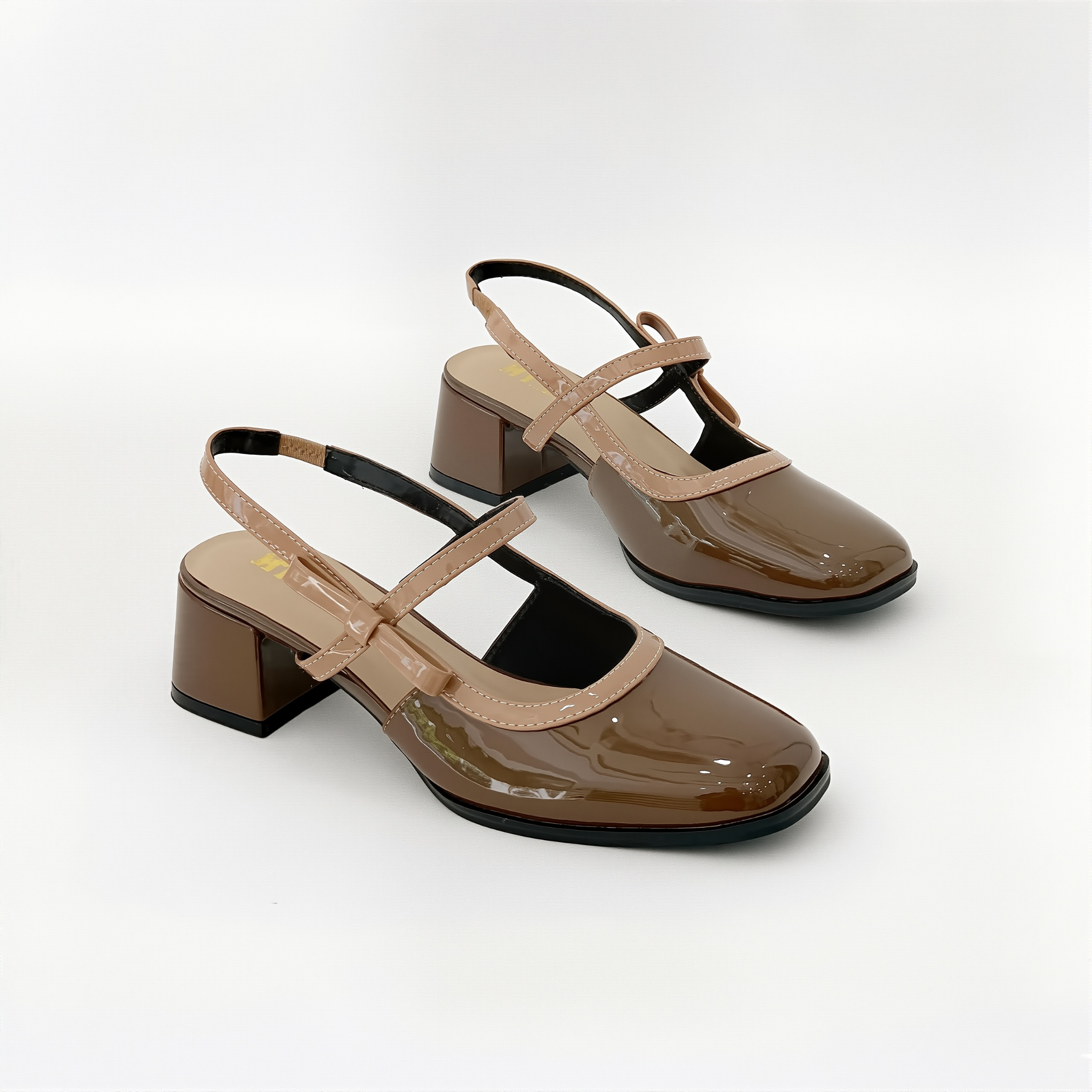  Giày sandal sục mũi vuông, quai mảnh gót cao 5cm MT3292 