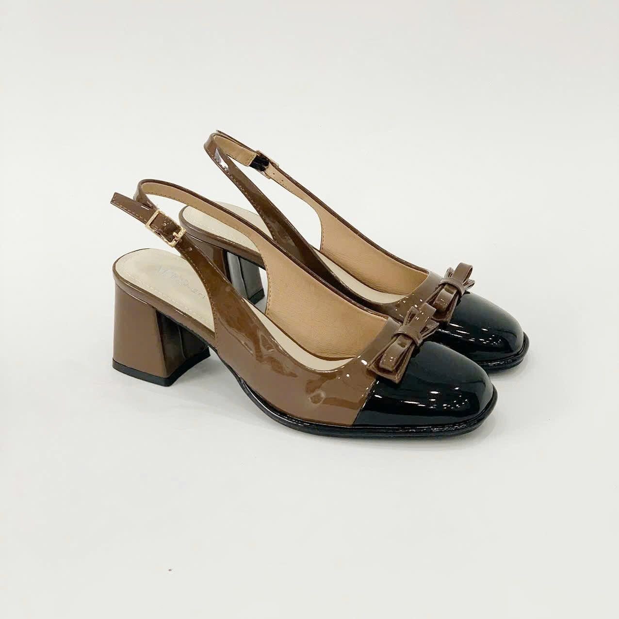  Giày sandal  mũi tròn phối nơ xinh MT2521 