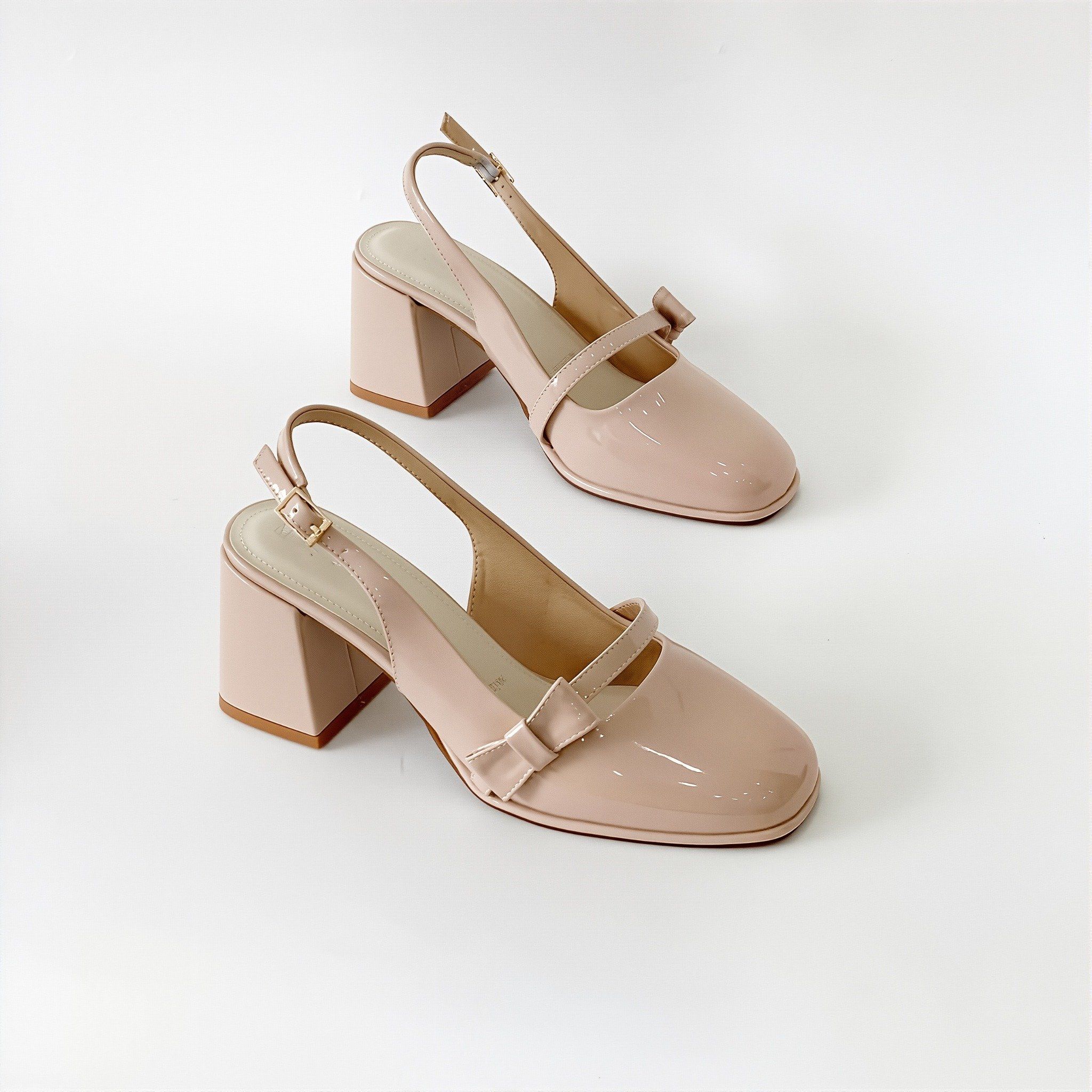  Giày sandal sục mũi vuông cao 7cm MT2528 