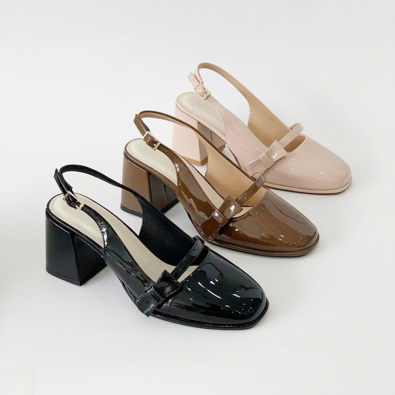  Giày sandal sục mũi vuông cao 7cm MT2528 