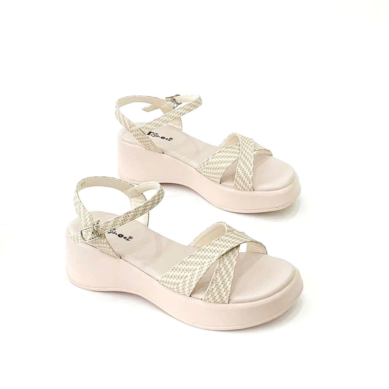  Sandal bánh mì nữ quai chéo đế 5cm 111 