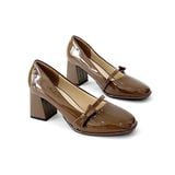  Giày công sở mũi vuông gót trụ 7cm phối quai nơ xinh MT3297 