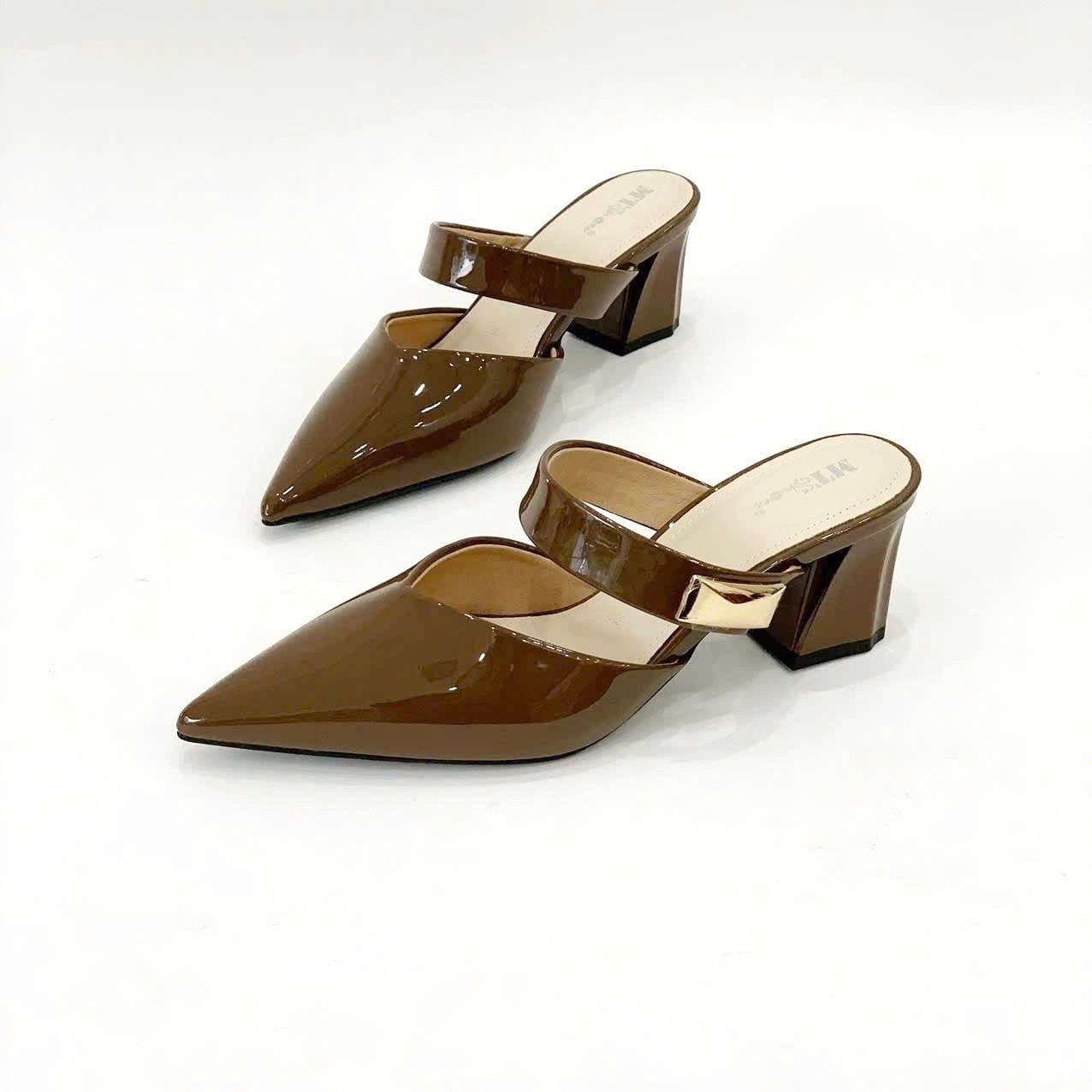  Dép sục nữ có quai mũi nhọn gót vuông 5cm MT337 