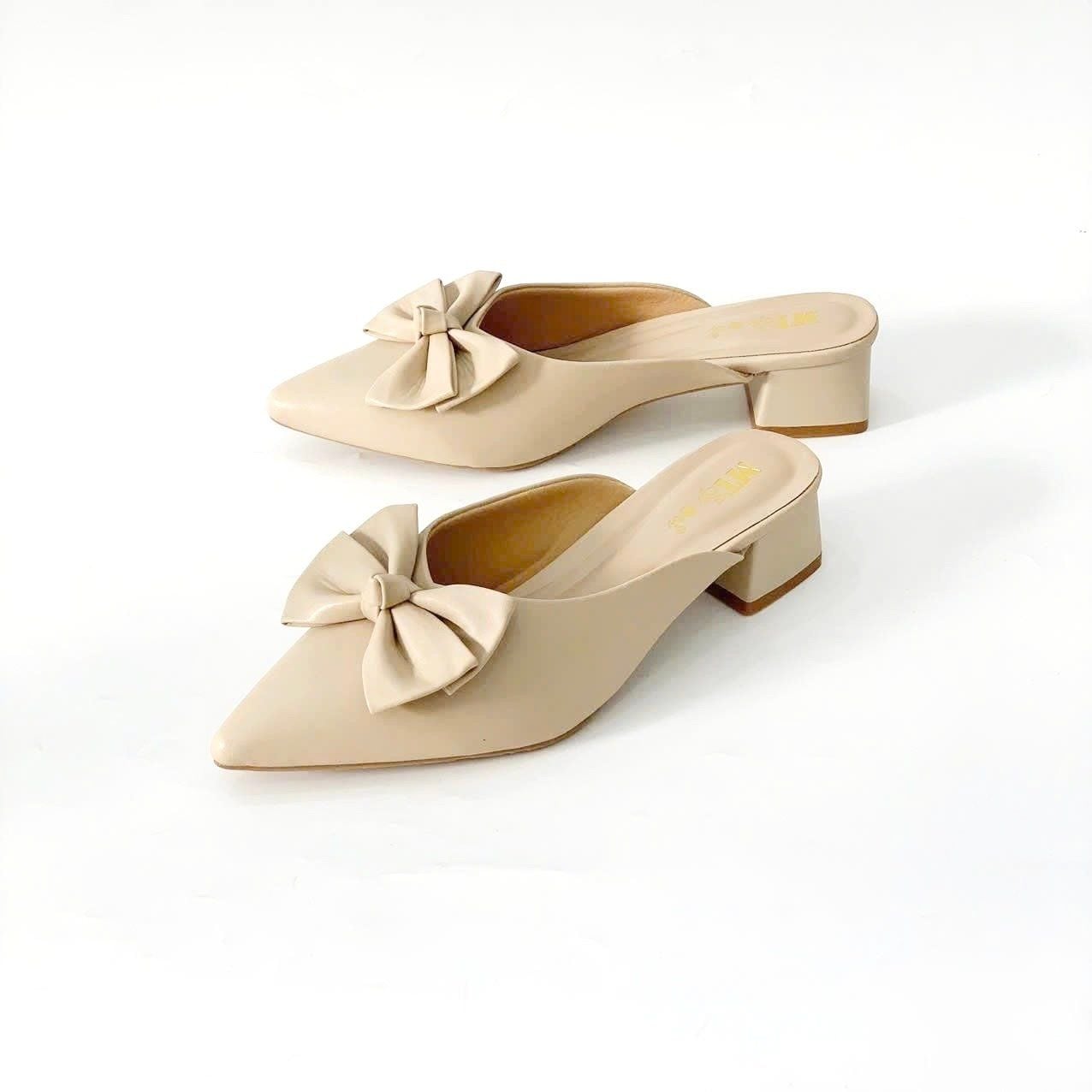  Dép sục nữ phối nơ, đế 3cm MT6189 