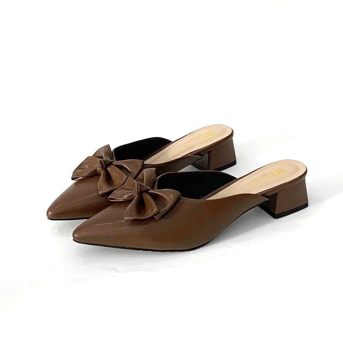  Dép sục nữ phối nơ, đế 3cm MT6189 