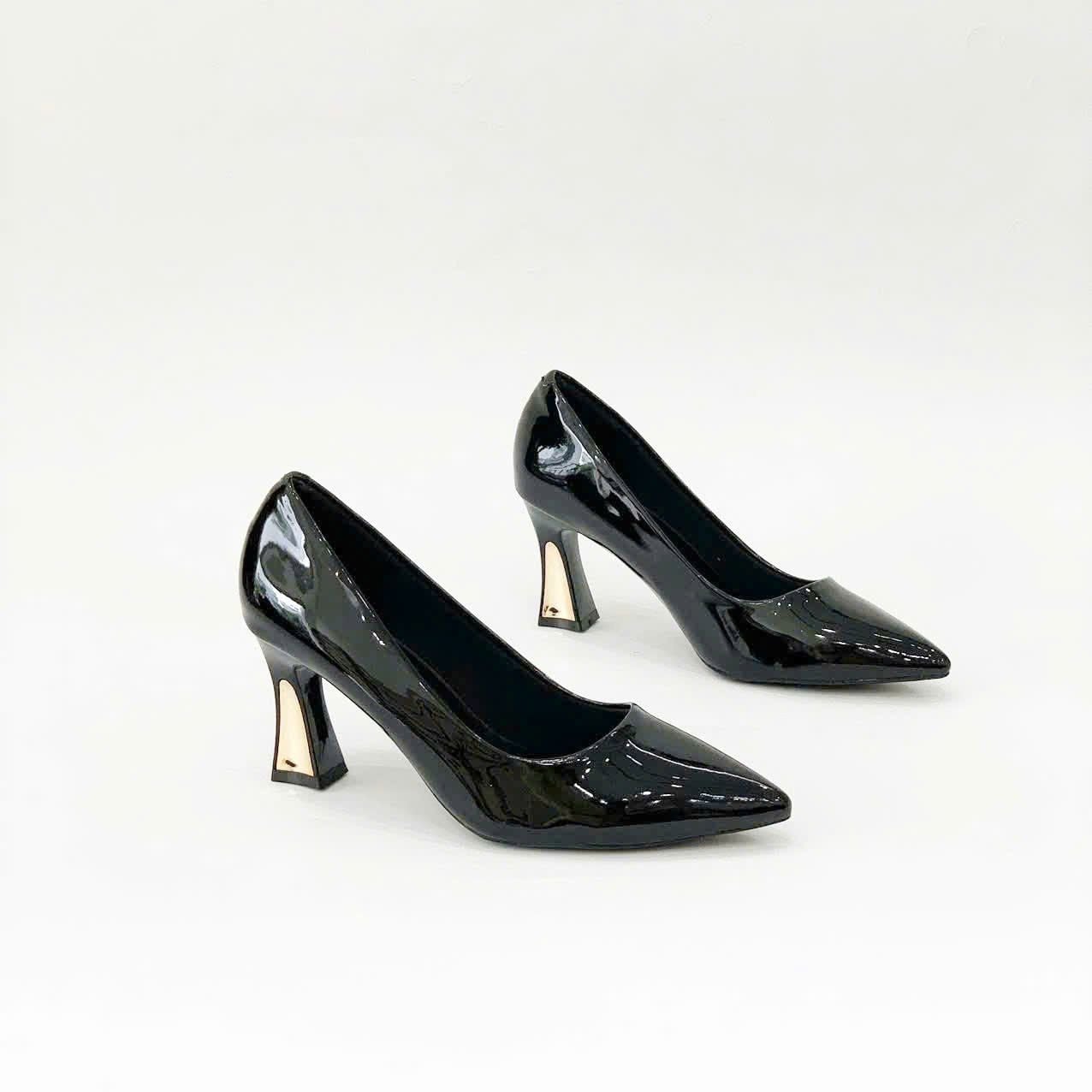  Giày cao gót mũi nhọn gót ốp đồng 7cm MT218 