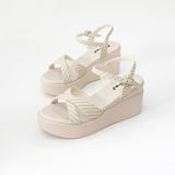  Giày sandal quai chéo đế xuồng 8cm MT112 