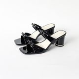  Guốc nữ 2 quai nơ, gót tròn 5cm MT2532 