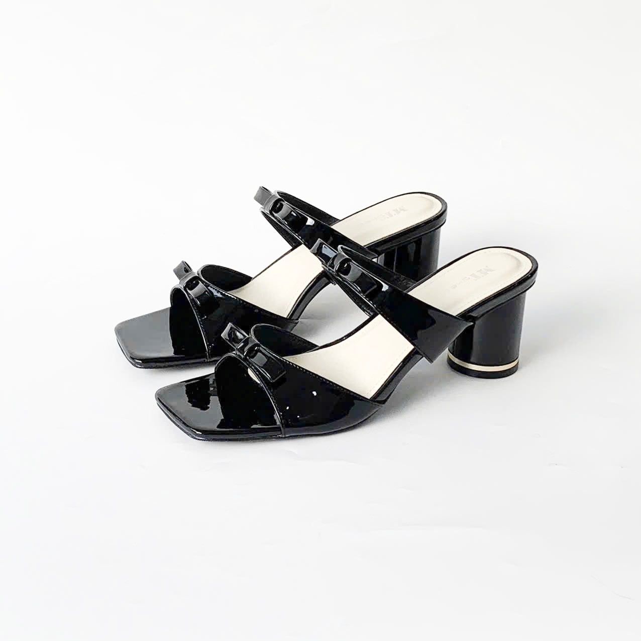  Guốc nữ 2 quai nơ, gót tròn 5cm MT2532 