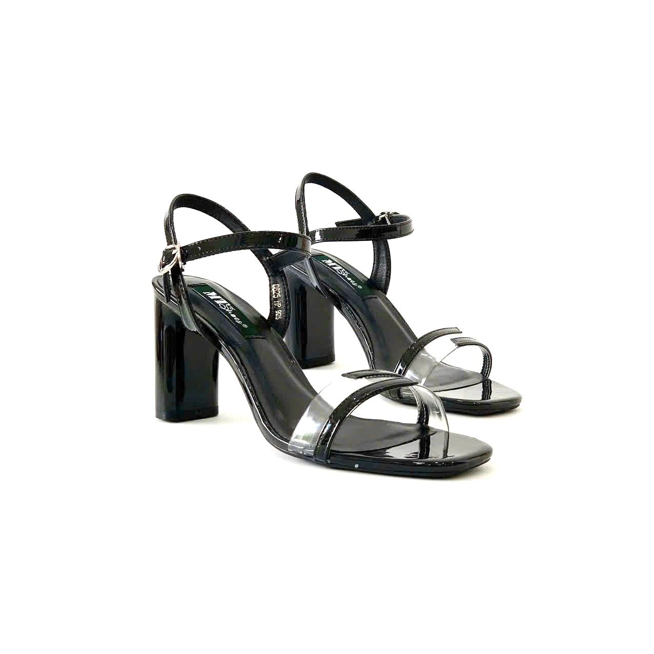  Xăng đan 7cm quai trong bảng nhỏ phối màu 925 