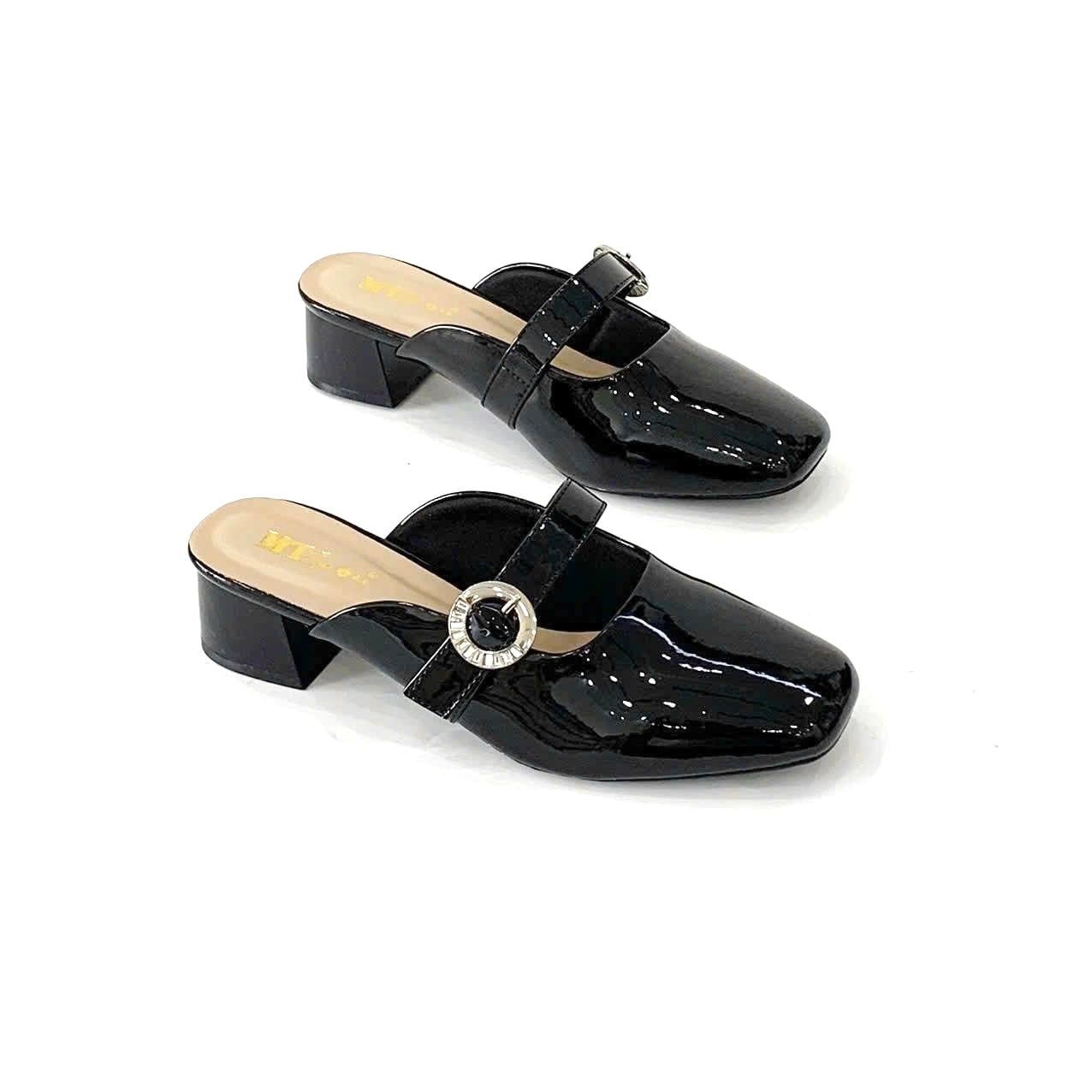  Sục mũi vuông quai ngang phối khóa, gót 5cm MT340 