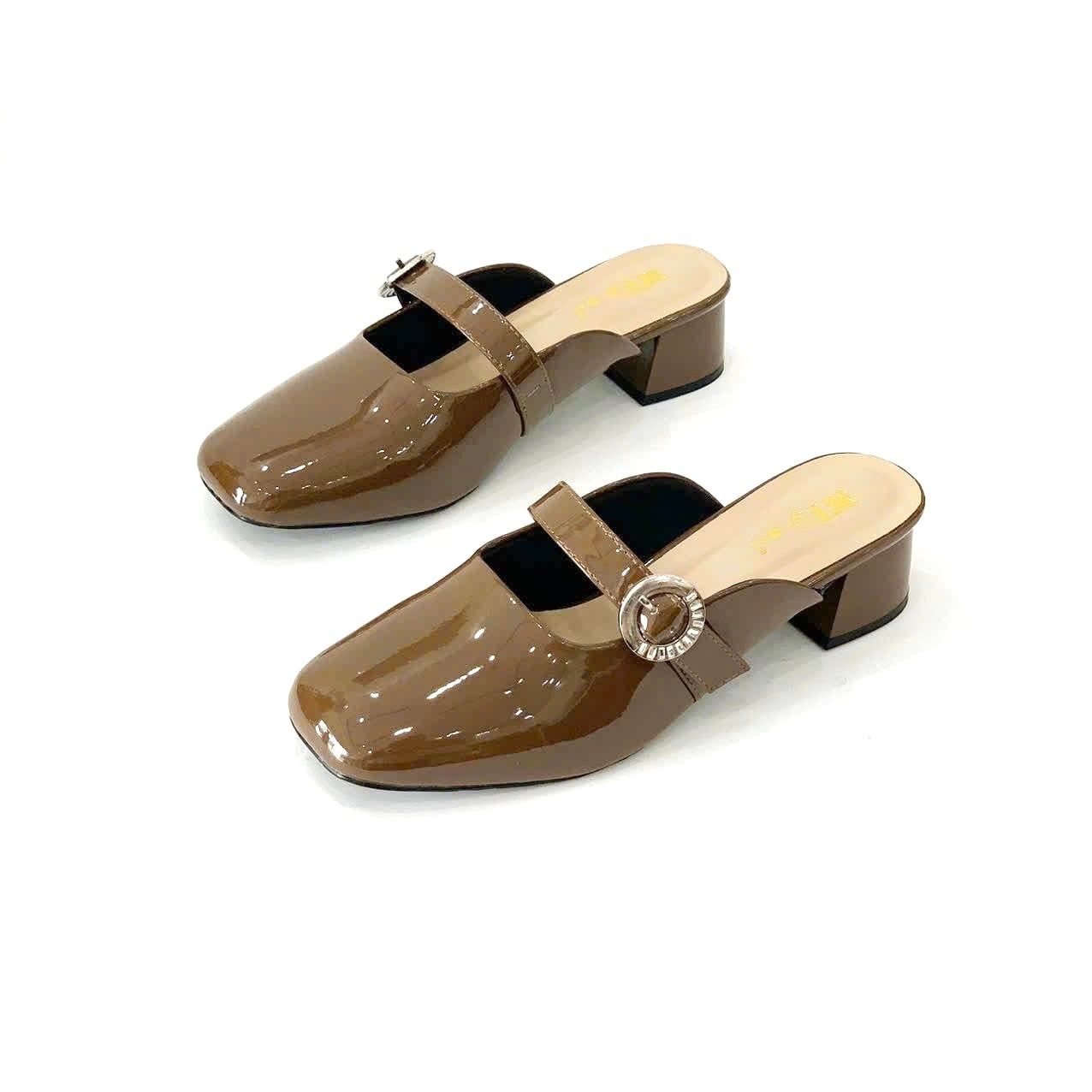  Sục mũi vuông quai ngang phối khóa, gót 5cm MT340 