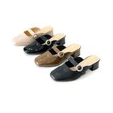  Sục mũi vuông quai ngang phối khóa, gót 5cm MT340 