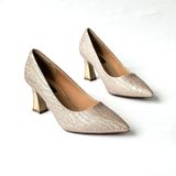  Giày cao gót mũi nhọn gót ốp đồng 7cm MT218 