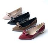  Giày công sở bệt mũi nhọn phối nơ cuộn MT987 