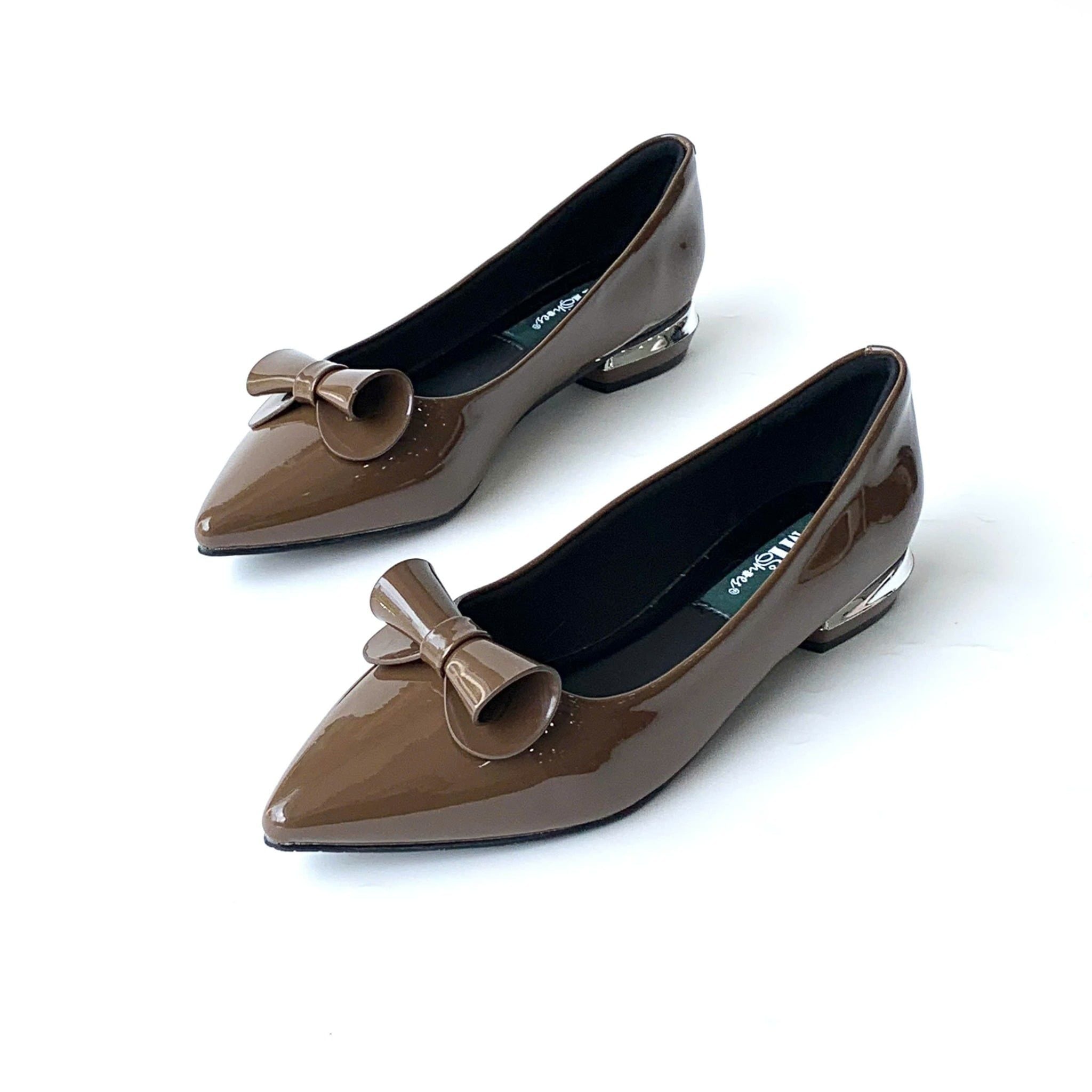  Giày công sở bệt mũi nhọn phối nơ cuộn MT987 