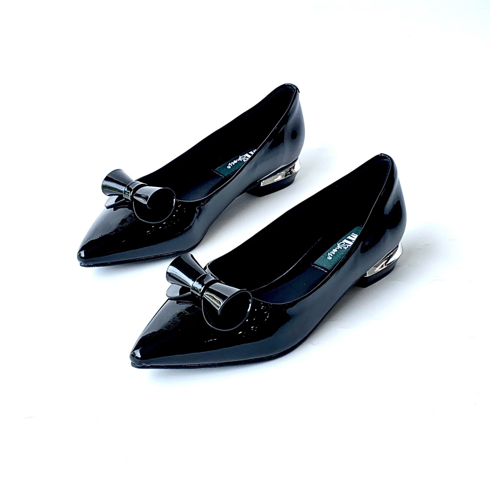  Giày công sở bệt mũi nhọn phối nơ cuộn MT987 