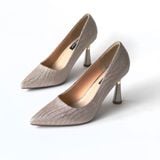  Giày cao gót kháng nước mũi nhọn, gót 7cm ốp đồng MT411 