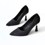  Giày cao gót kháng nước mũi nhọn, gót 7cm ốp đồng MT411 