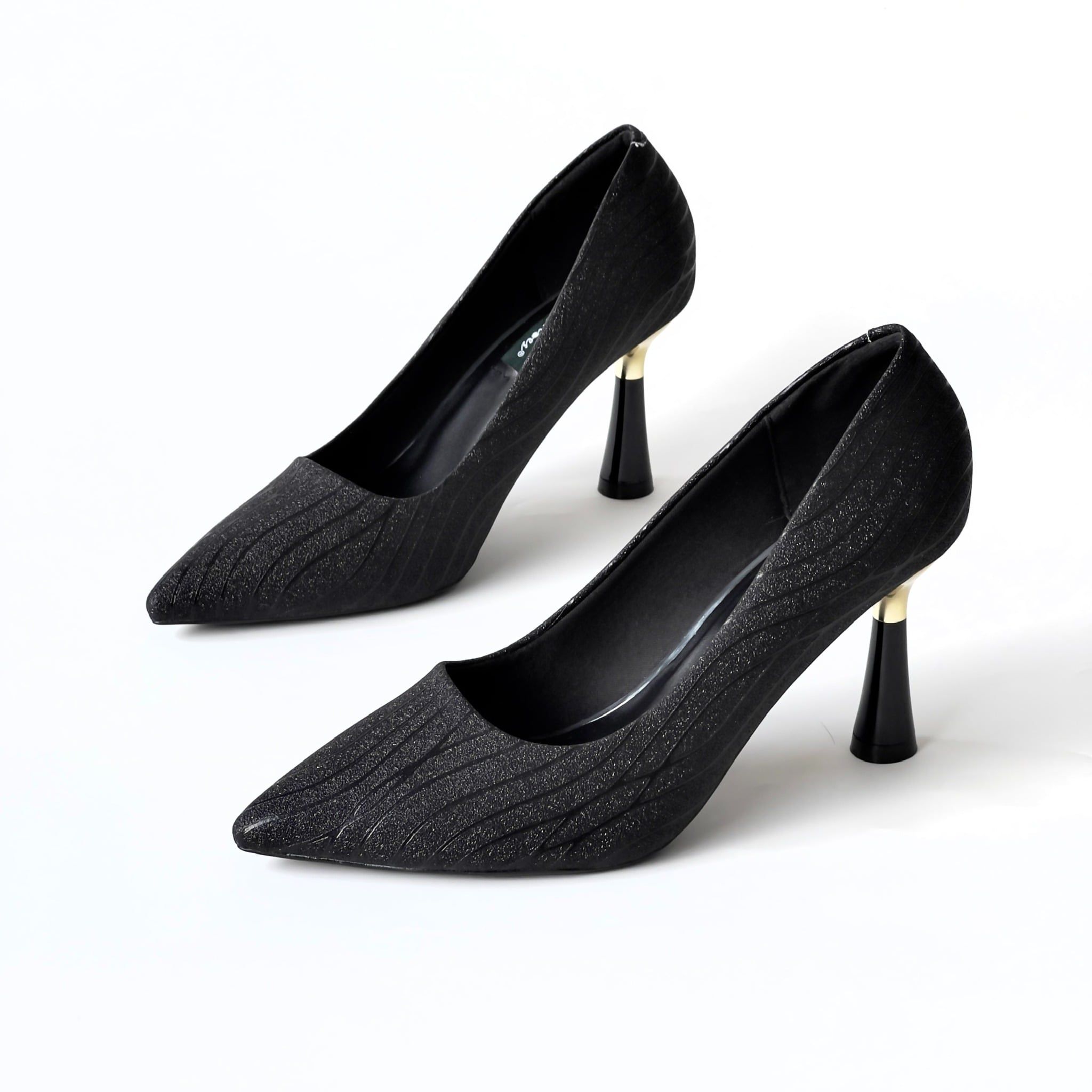  Giày cao gót kháng nước mũi nhọn, gót 7cm ốp đồng MT411 