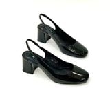  Giày sandal mũi tròn quai thun cho giãn gót trụ 7cm MT3383 