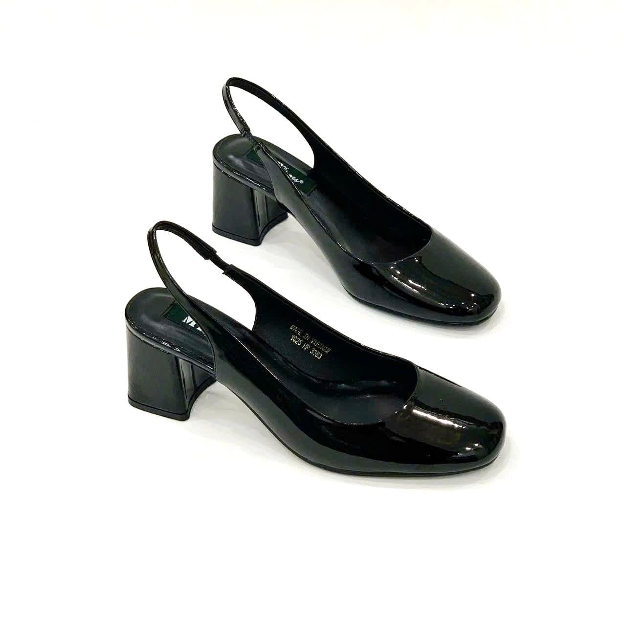  Giày sandal mũi tròn quai thun cho giãn gót trụ 7cm MT3383 