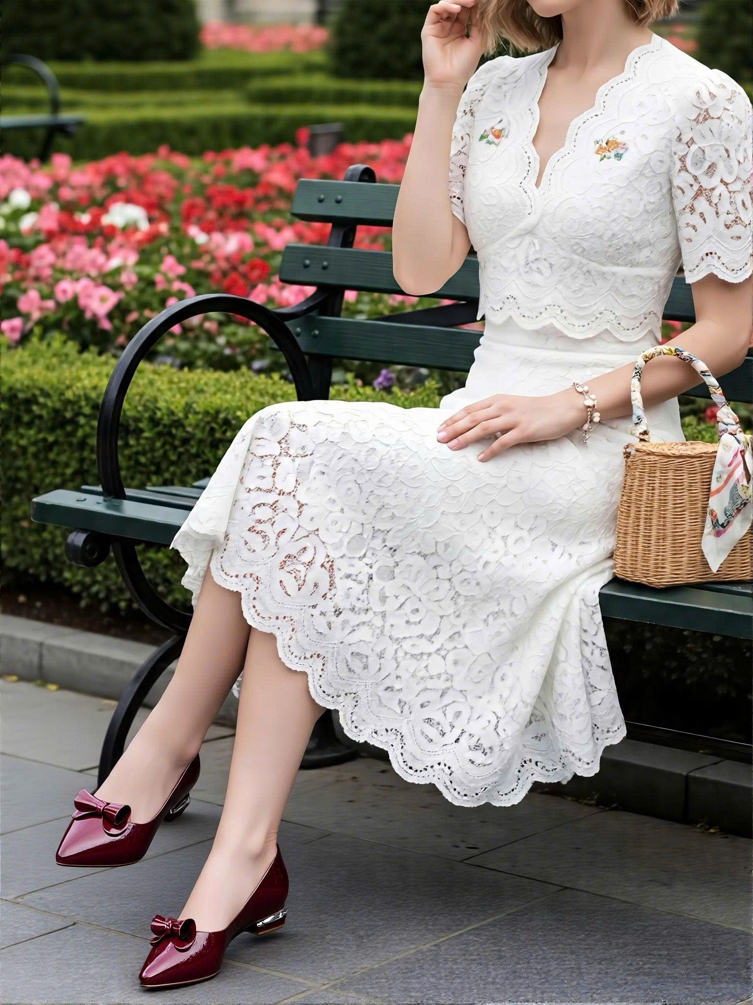  Giày công sở bệt mũi nhọn phối nơ cuộn MT987 