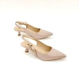  Sandal sục phối nơ mũi nhọn - gót nhọn 4cm MT3298 