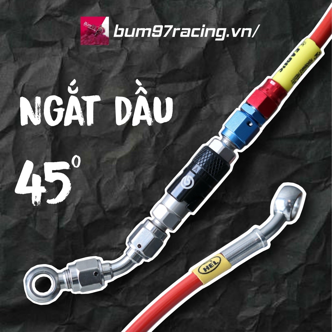 Dây Dầu HEL BẤM ĐẦU EARL'S 45° Ngắt Dầu SATOBI