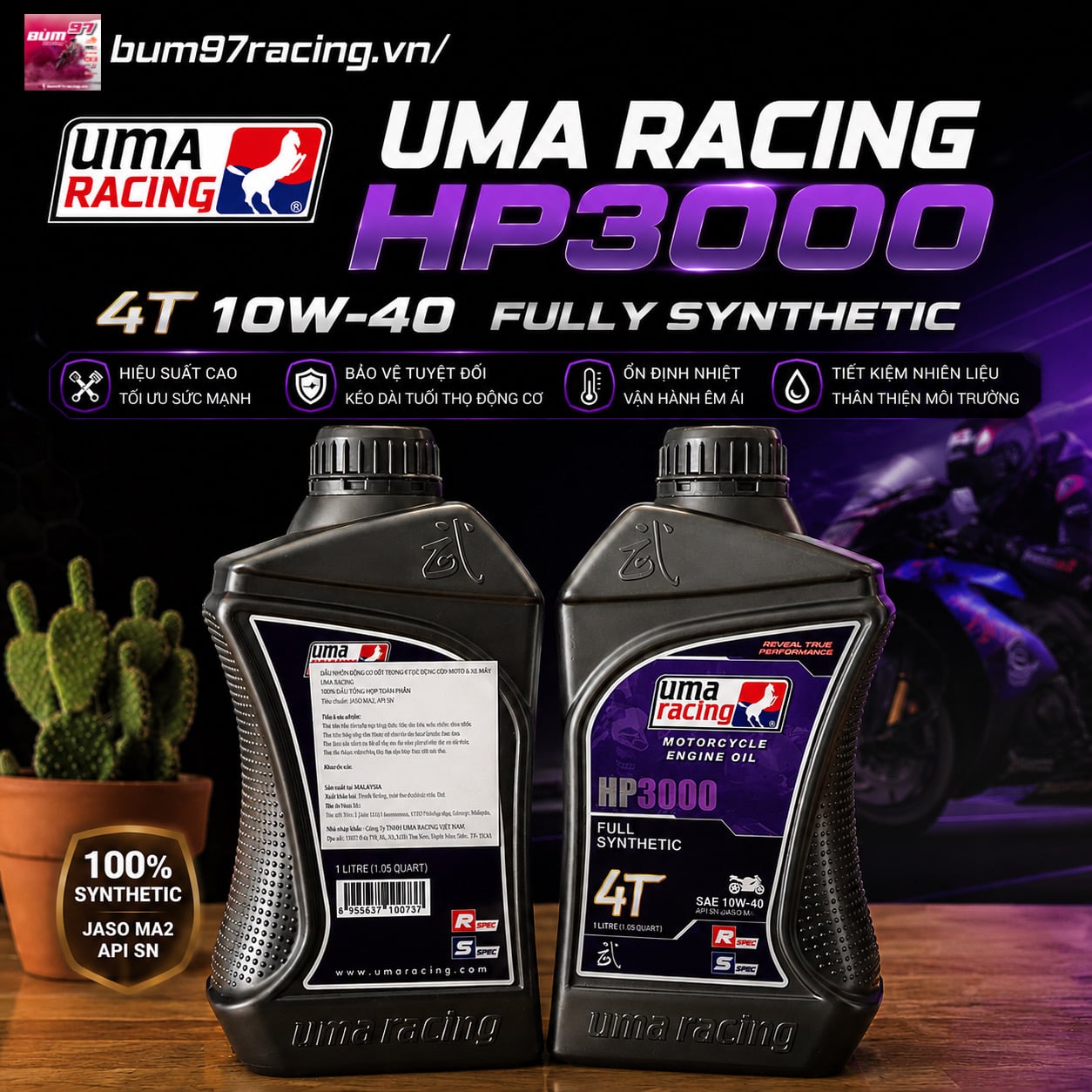 Nhớt UMA RACING HP3000 4T 10W-40