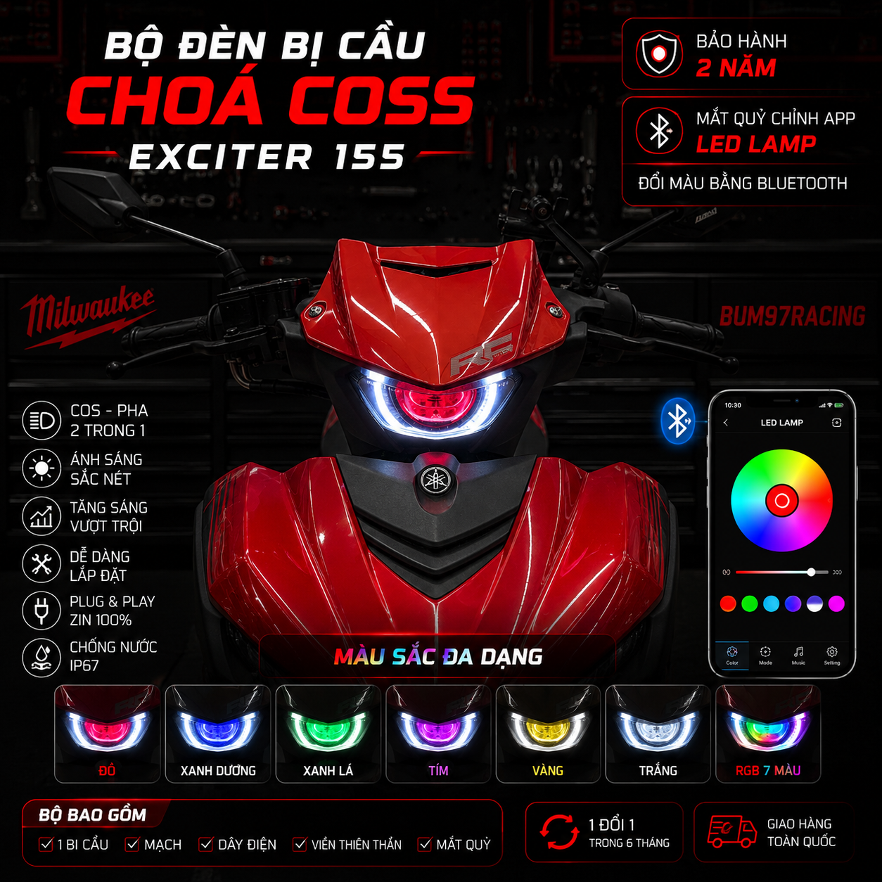 BI CẦU  EXCITER 155VVA [ CHƯA BAO GỒM BI LED ]