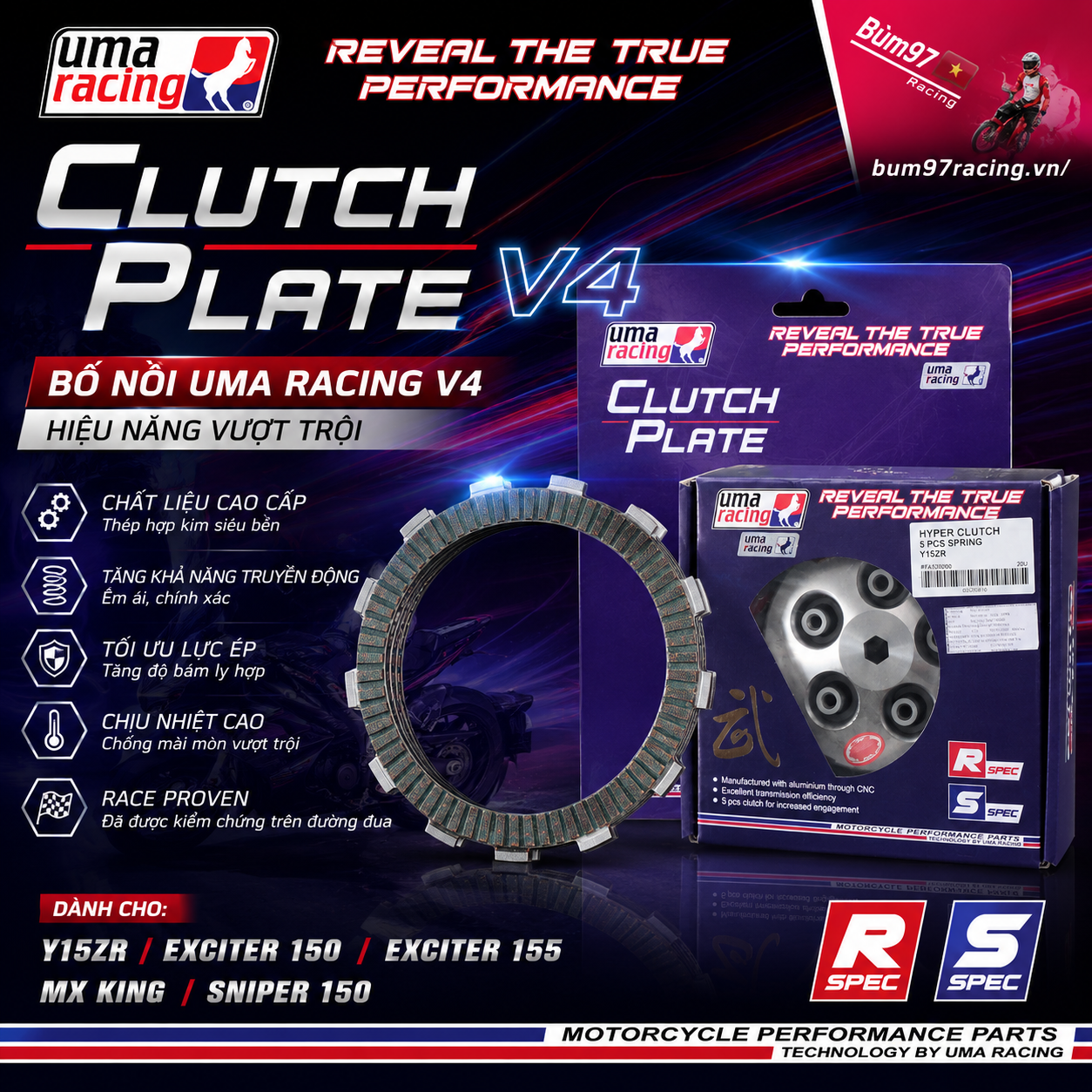 Nồi UMA RACING Y15ZR/EX150/EX155