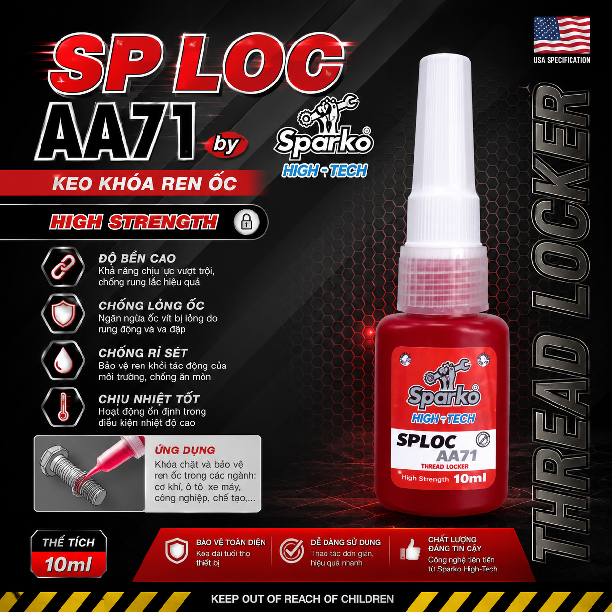 Keo Khóa Ren Ốc Sparko SPLOG AA71
