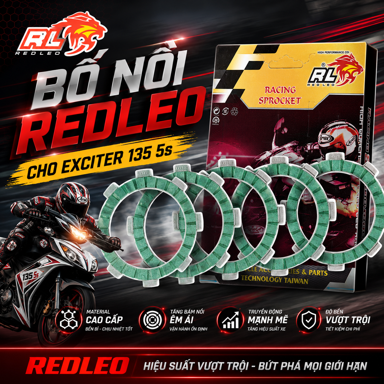 Bố Nồi REDLEO EXCITER 135 5s