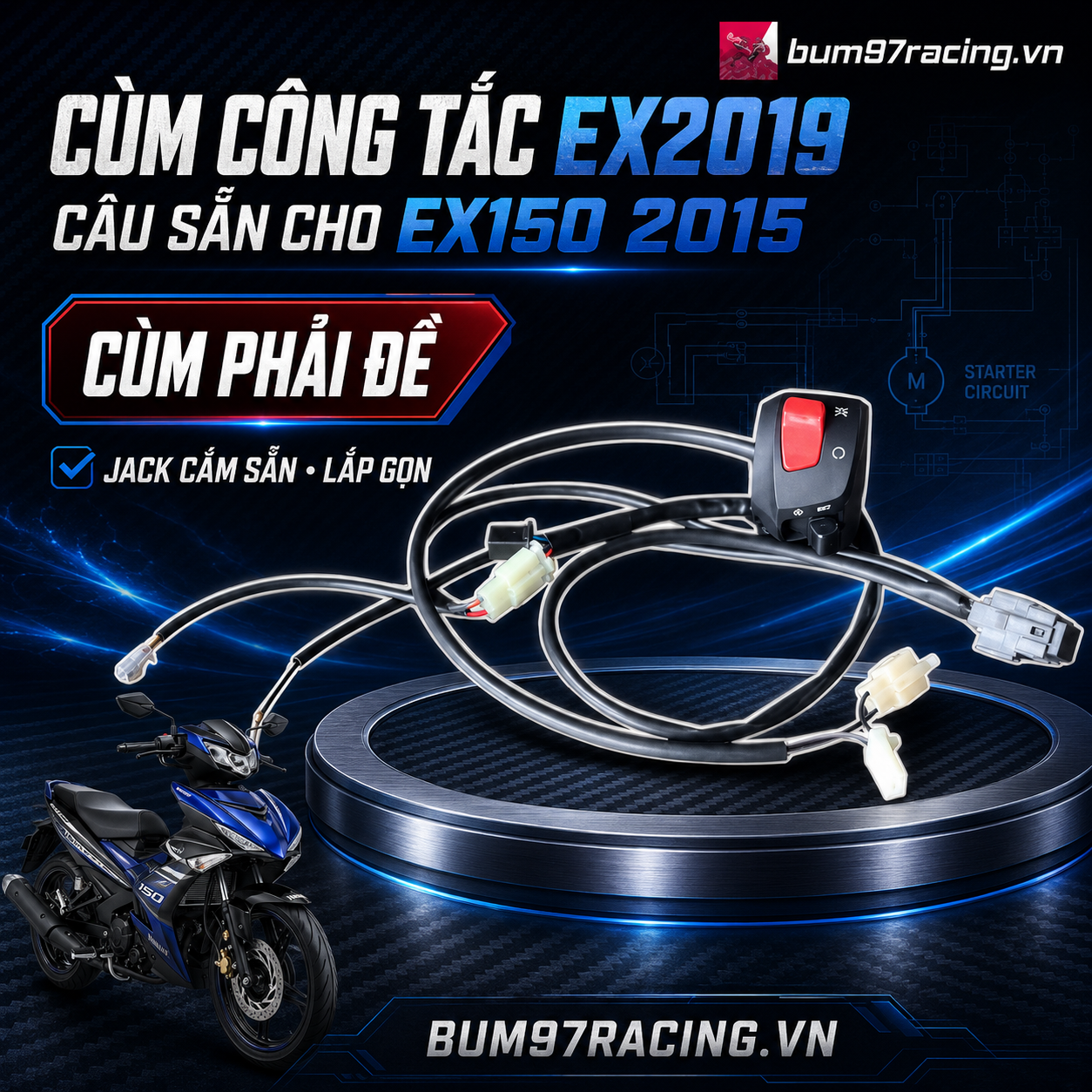 Cùm Công Tắc EXCITER 155 Câu Lại Cho Các Dòng Xe