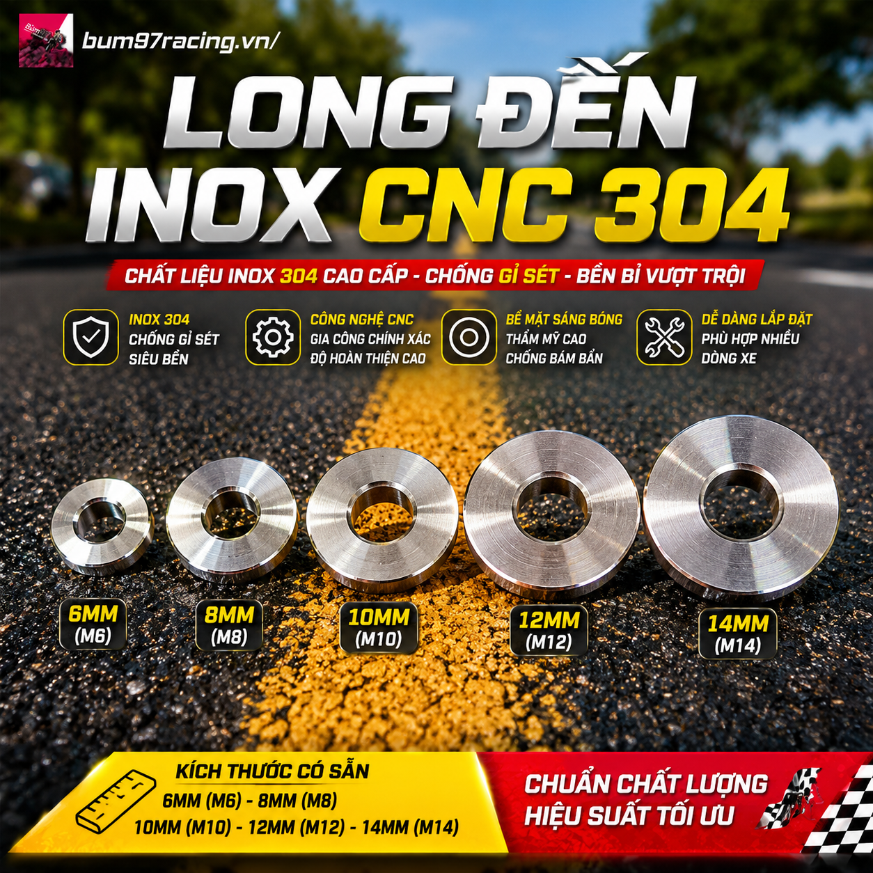 LONG ĐỀN INOX CNC 304