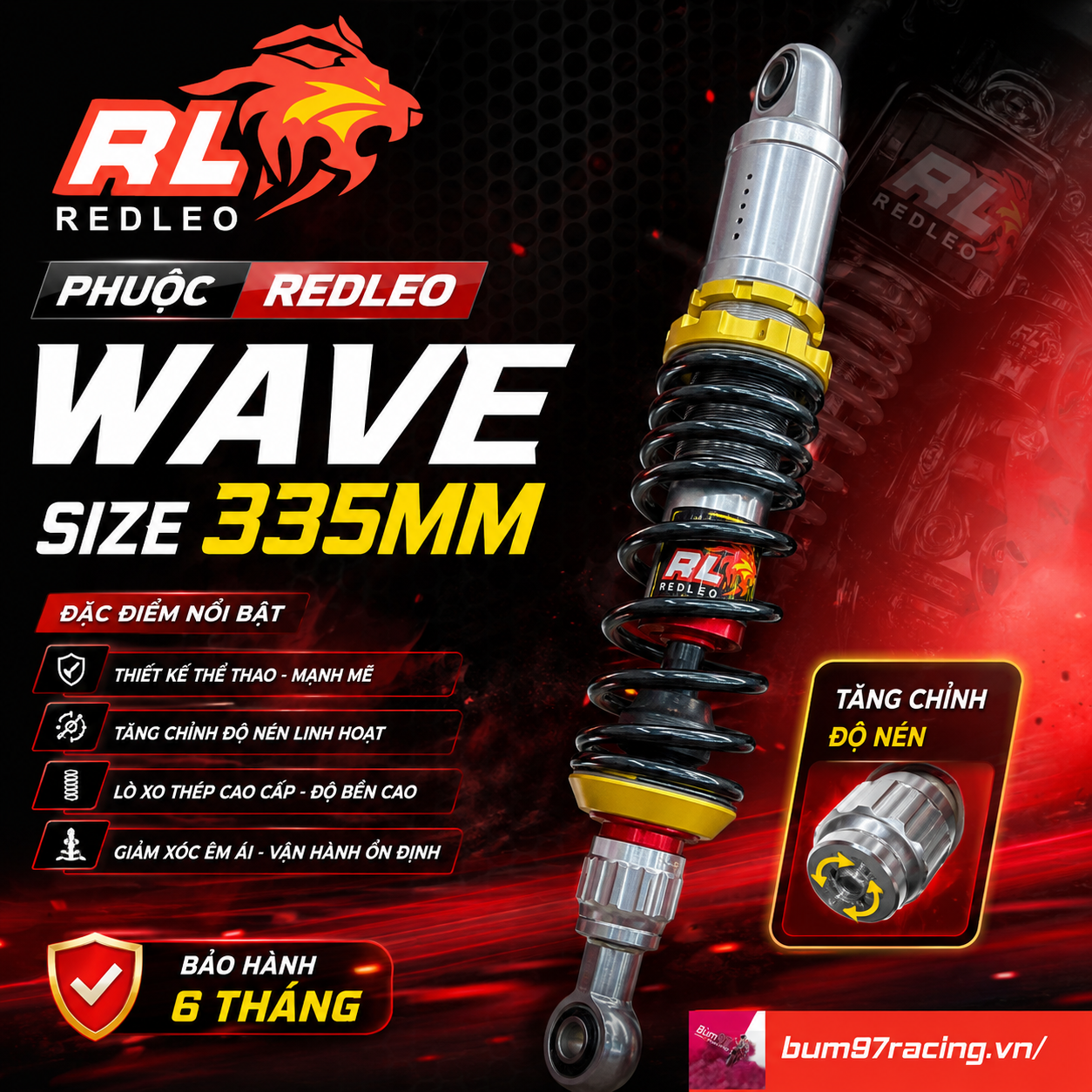 Phuộc REDLEO Wave/Dream/CUB/Future 125