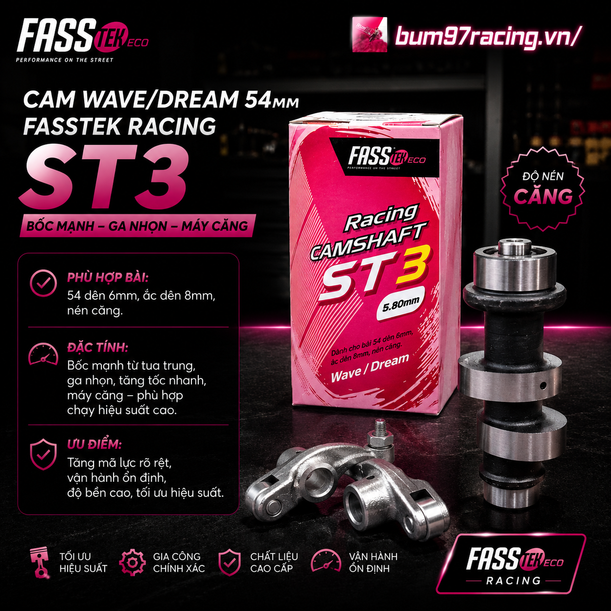 CAM WAVE/DREAM 54mm FASSTEK RACING
