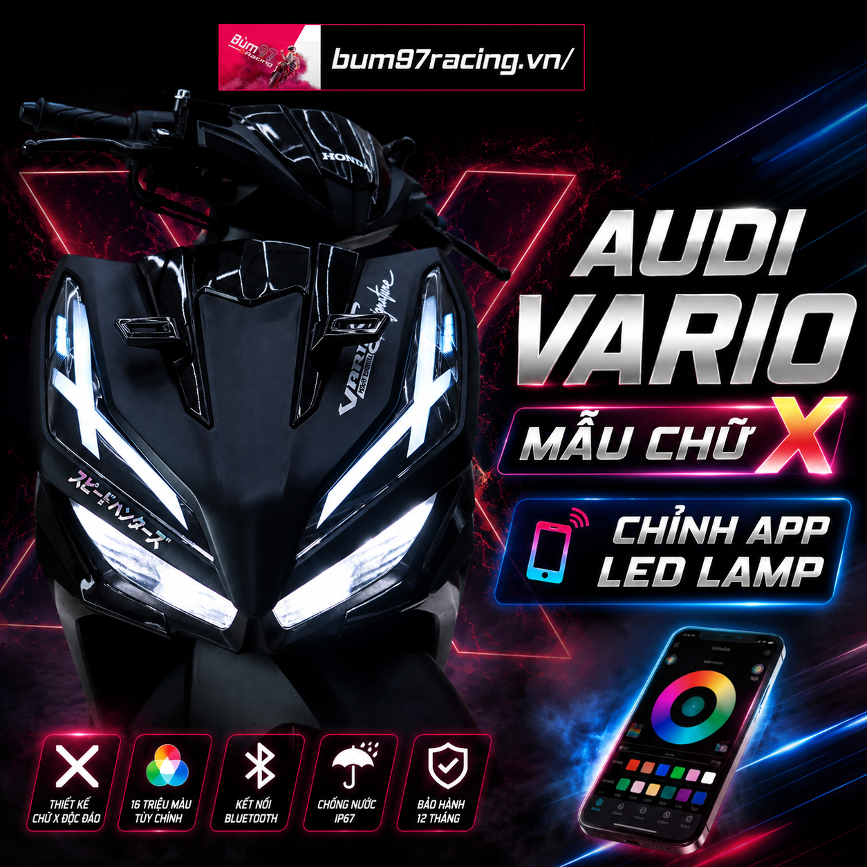 AUDI MẪU X VARIO CHỈNH APP LED LAMP
