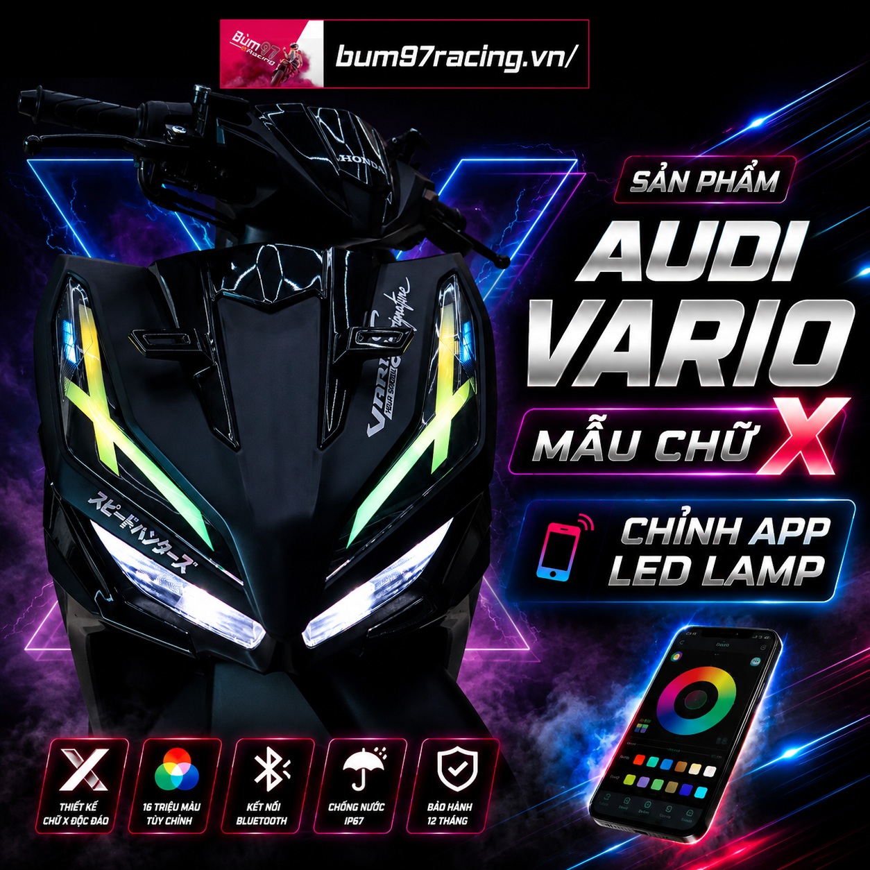 AUDI MẪU X VARIO CHỈNH APP LED LAMP