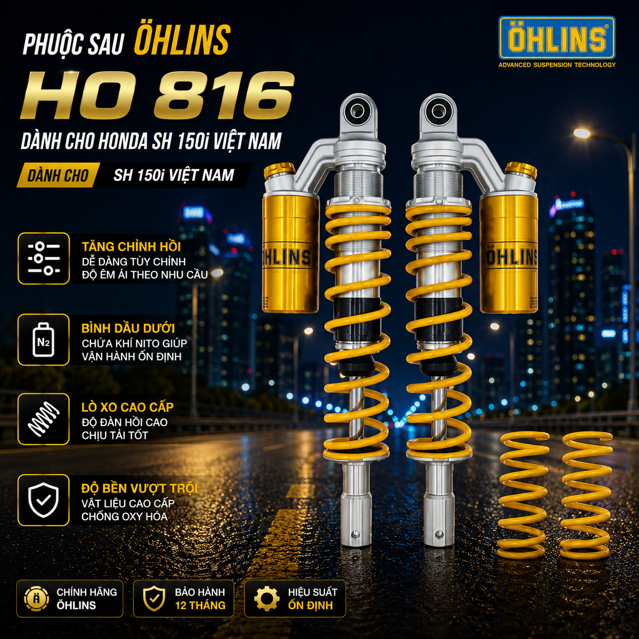 Phuộc OHLINS Honda SH 150i 300i