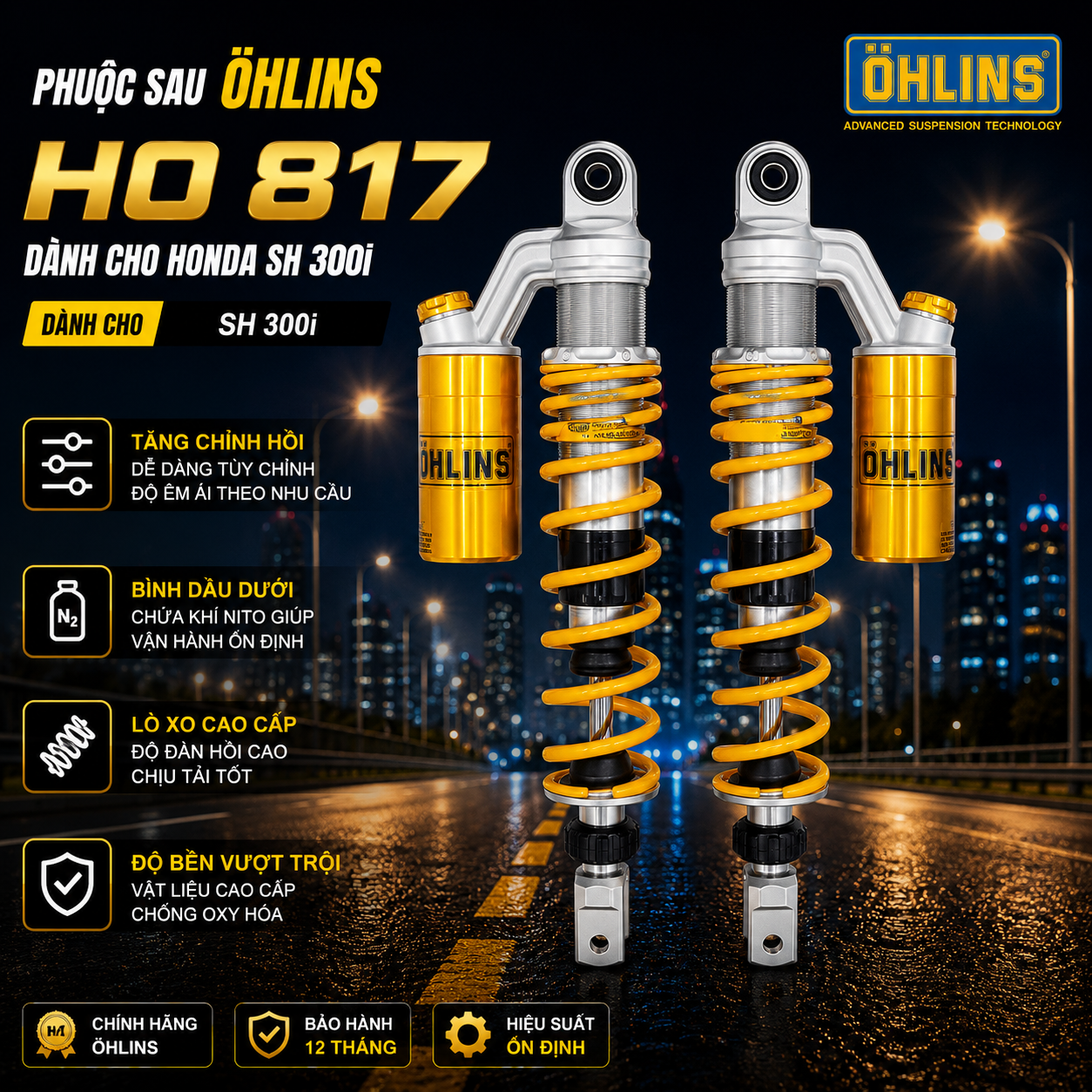 Phuộc OHLINS Honda SH 150i 300i