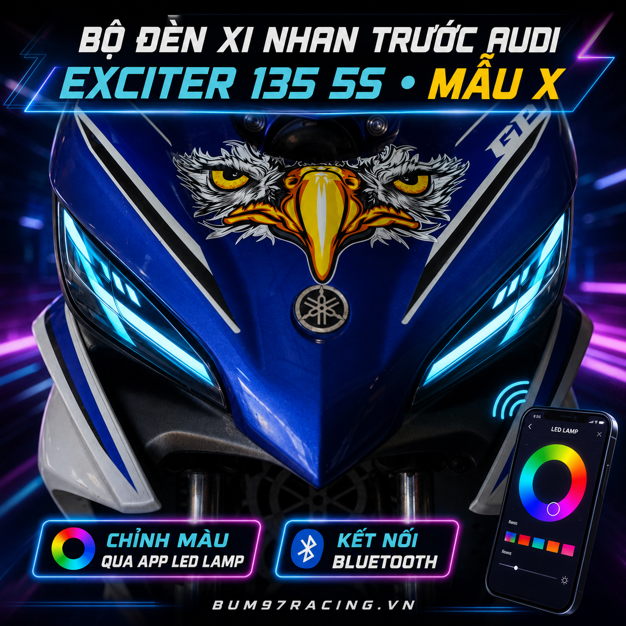 Bộ Đèn Xi Nhan Trước AUDI EXCITER 135 5S - Mẫu X