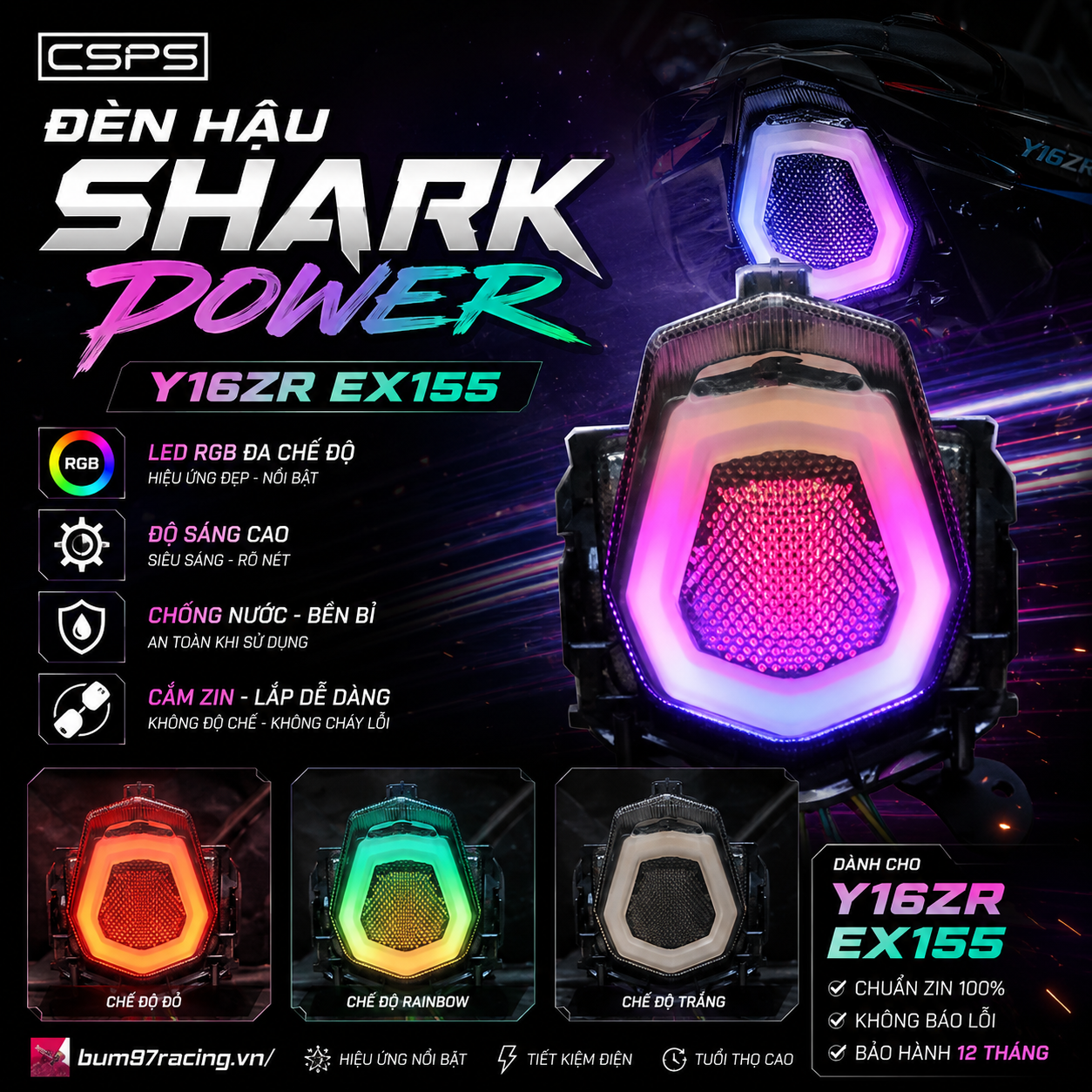 Đèn Hậu Shark Power Y16ZR EX155