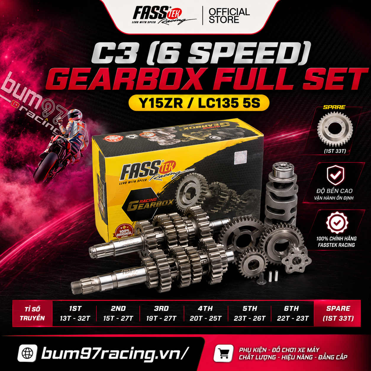 Số Đấu 6 SPEED Y15ZR/LC5S GEARBOX FULL SET