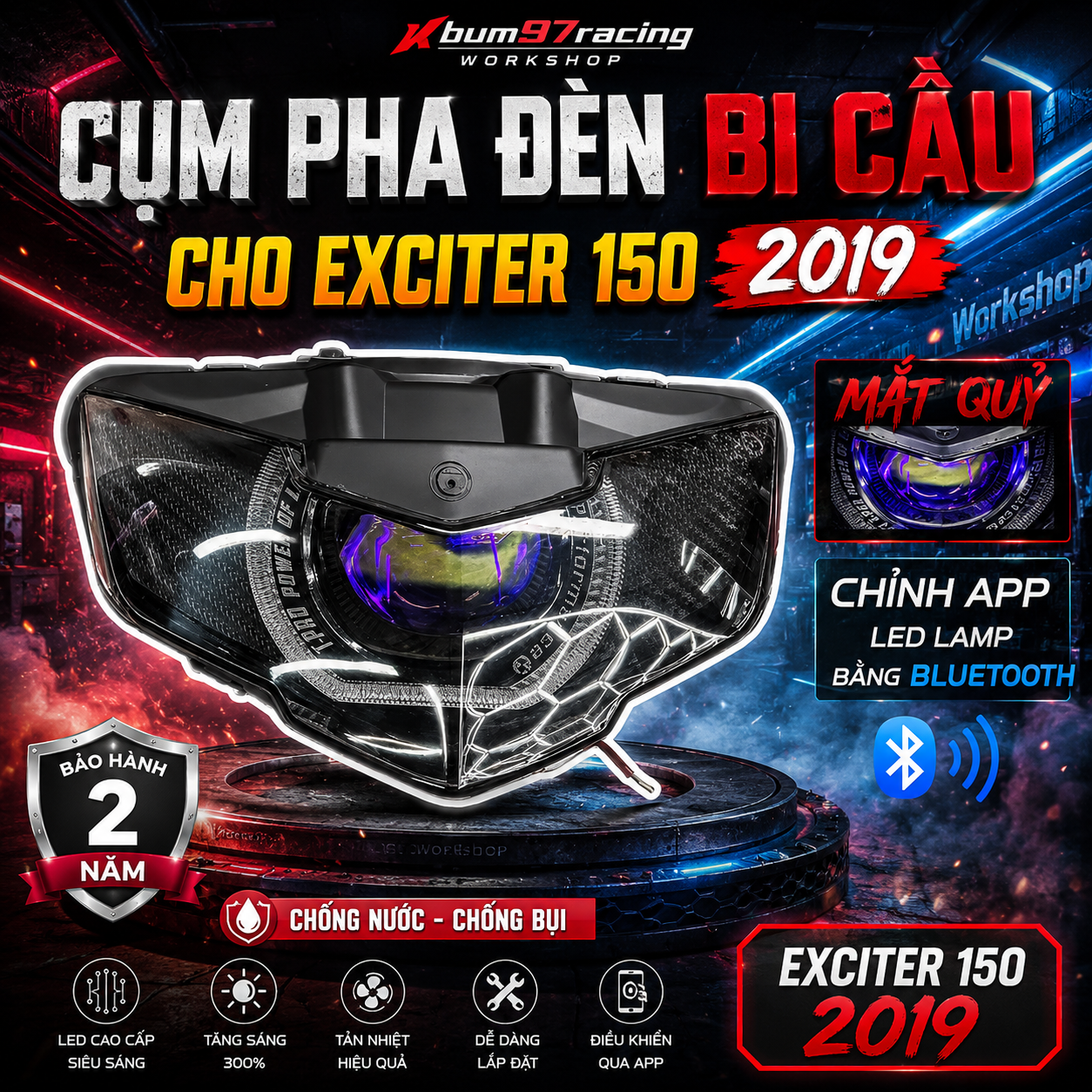 Cụm Pha Đèn BI CẦU CHO EXCITER 150 2019