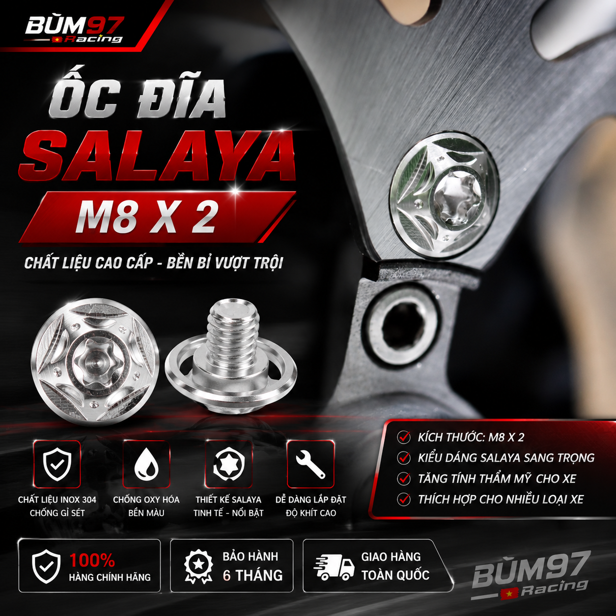 Ốc Đĩa Salaya M8 X 2