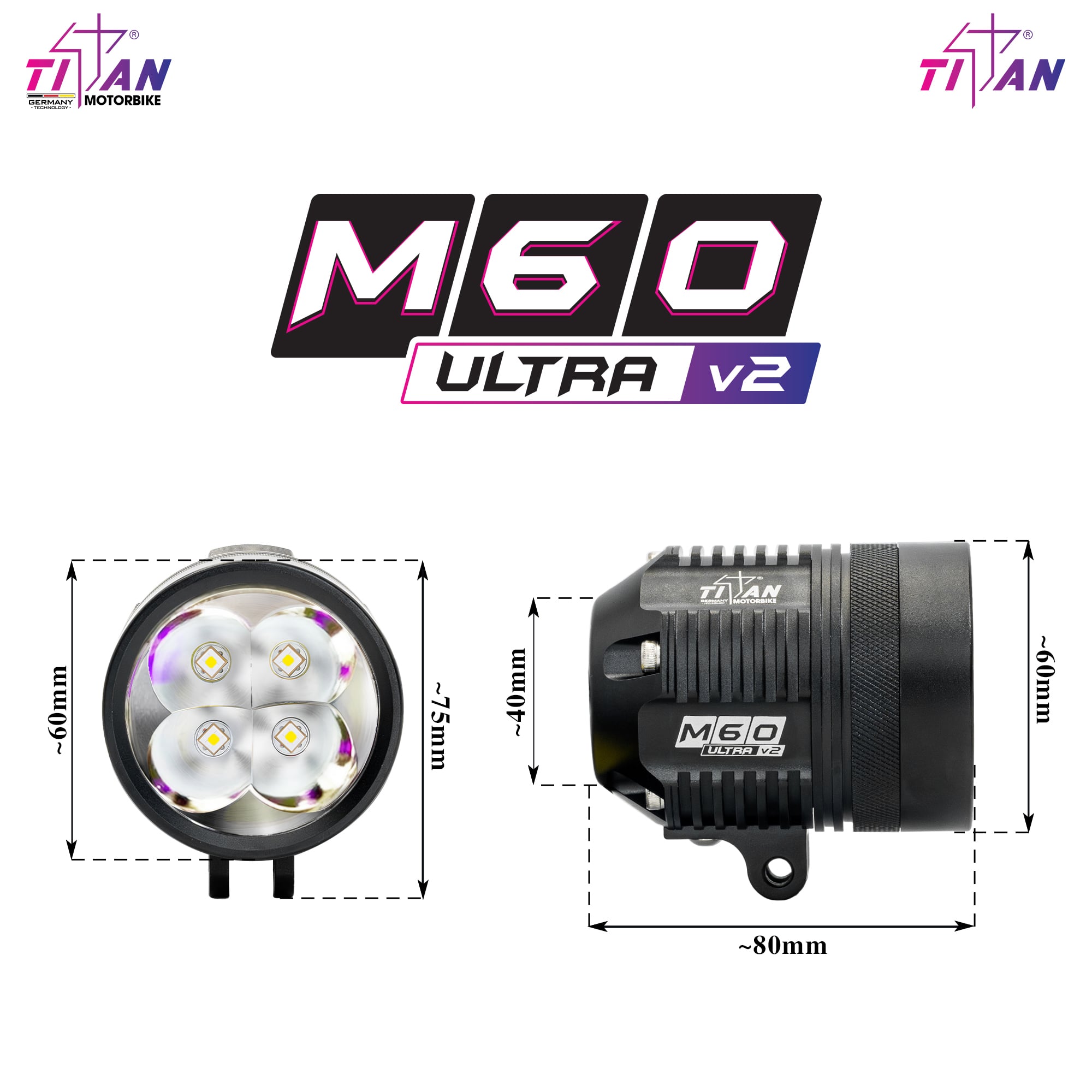 ĐÈN TRỢ SÁNG TITAN MOTO M60 ULTRA V2
