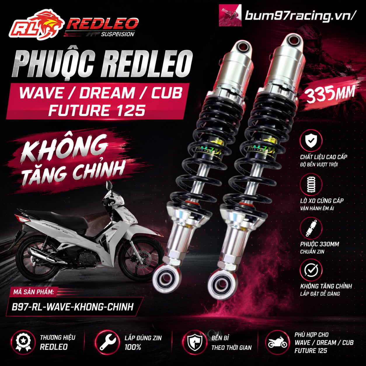Phuộc REDLEO Wave/Dream/CUB/Future 125